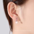 Elegant Simple Siver Freshwater Pear Stud Earrings